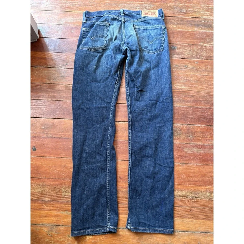 Levi Strauss 513 Men's Jeans 30x32 Medium Blue Wash Slim Straight Distressed